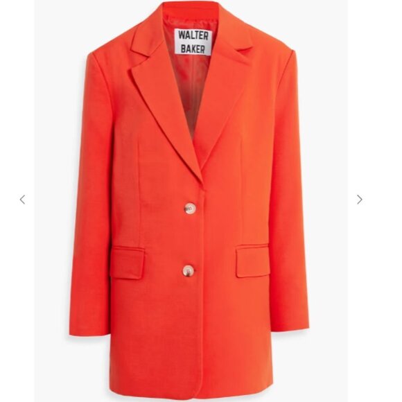 Walter Baker Kira Oversized Woven Two Bunton Blazer in Tomato Red Size: L New!